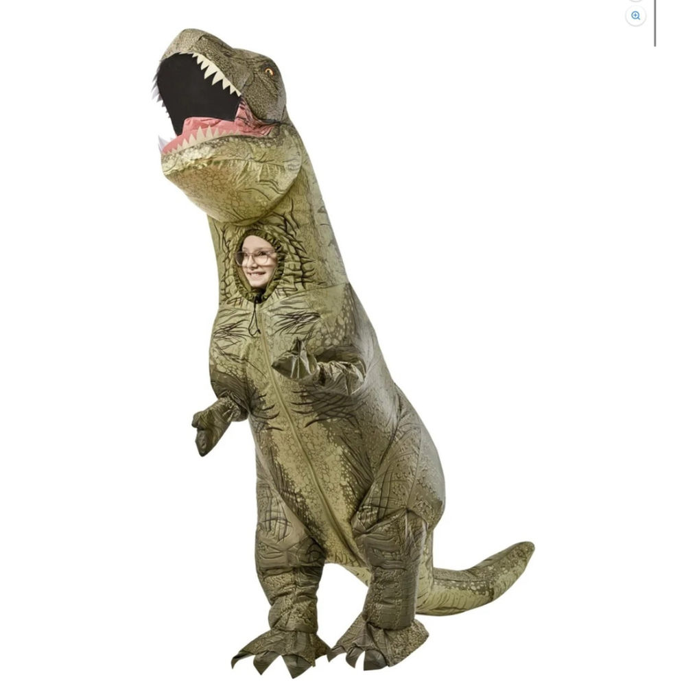 Inflatable T-Rex Dinosaur Jurassic Park unisex child costume World NEW